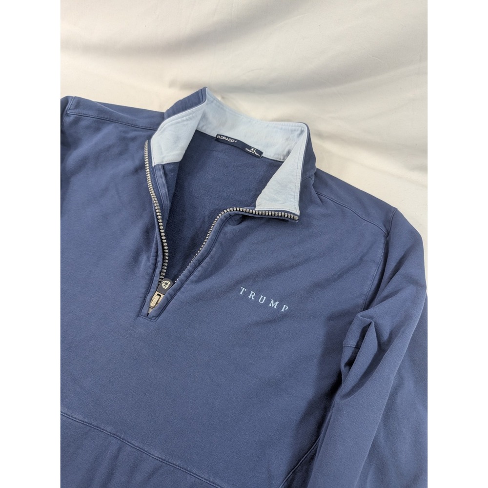 B Draddy XL Trump National Golf Course Blue Cotton Quarter Zip Golf Pullover